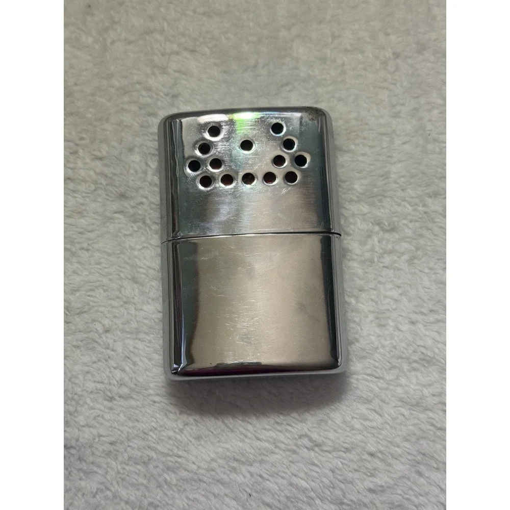 Vintage Jon-e‎ Aladdin Hand Warmer Chrome Pocket Heater Pat 1960 Camping Hunting